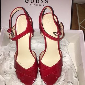 GUESS Red open toe heels
